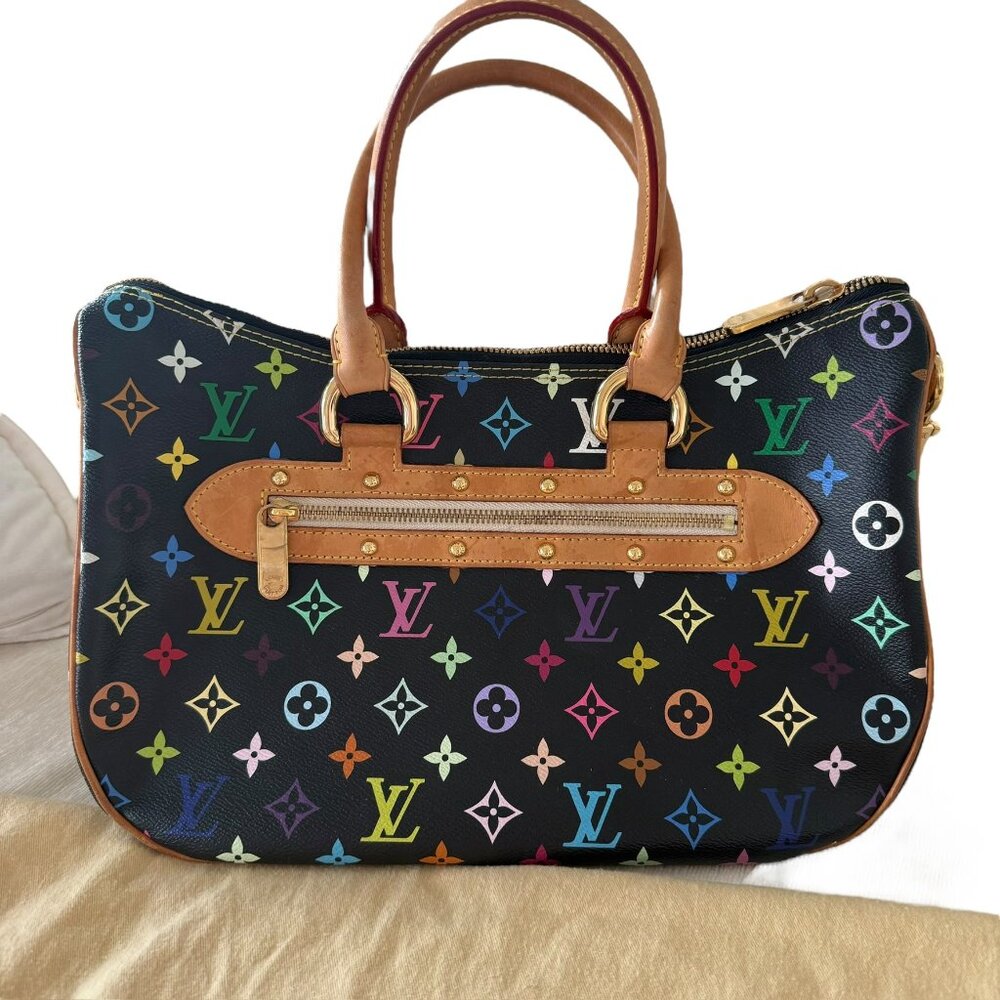 Louis Vuitton Rita Monogram Multi Black vtg Murakami Black RARE Authentic Y2K - Picture 7 of 15